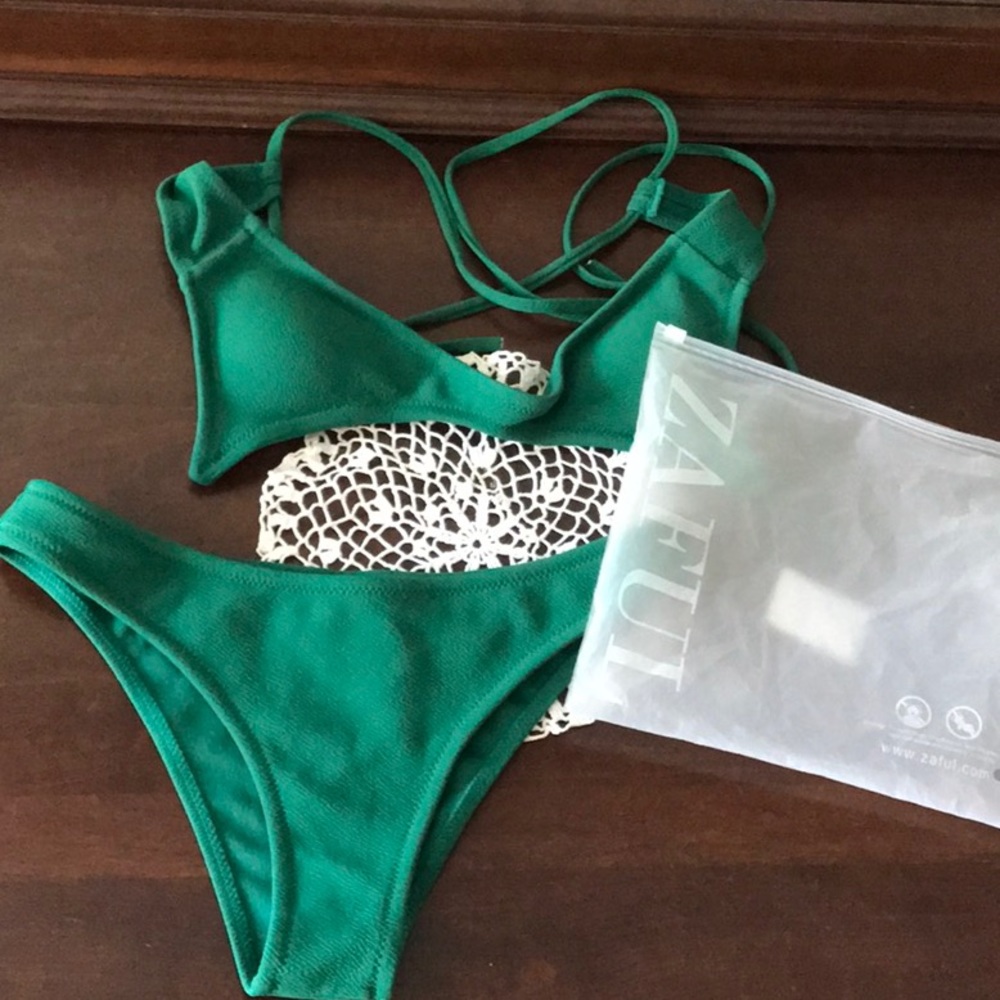 Cheeky Cotton Zaful Dark Green Bikini
